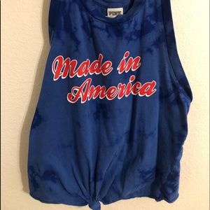 PINK blue tank 4rth of July top worn once